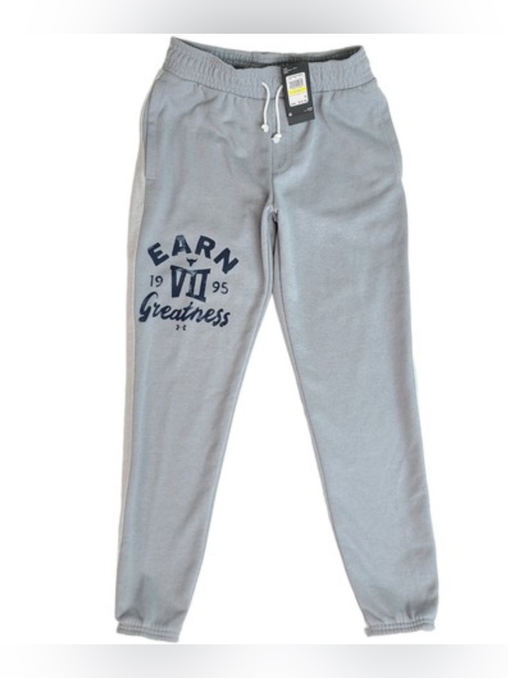 Under Armour Gray Joggers with Navy 'Earn Greatness' Graphic - Picture 2 of 6